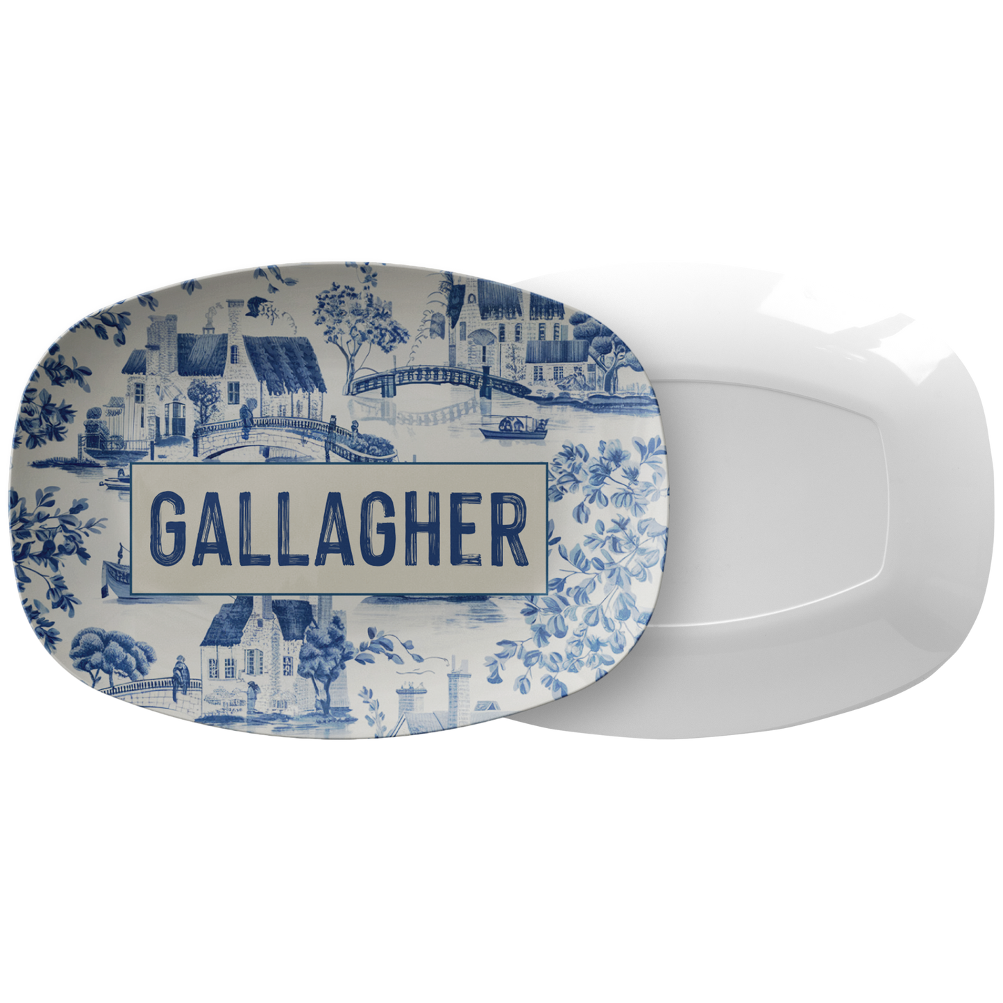 Blue Willow Personalized Serving Platter
