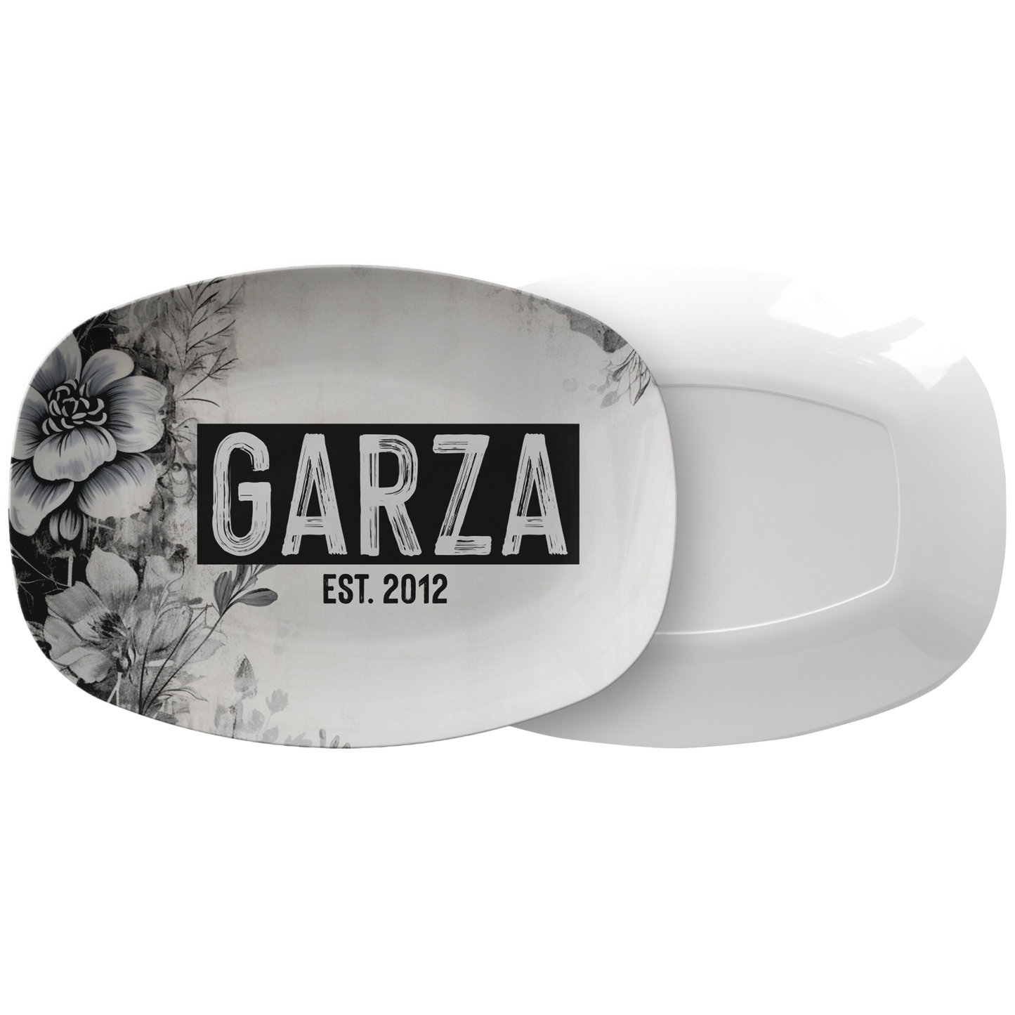 Timeless Vintage Floral Personalized Serving Platter