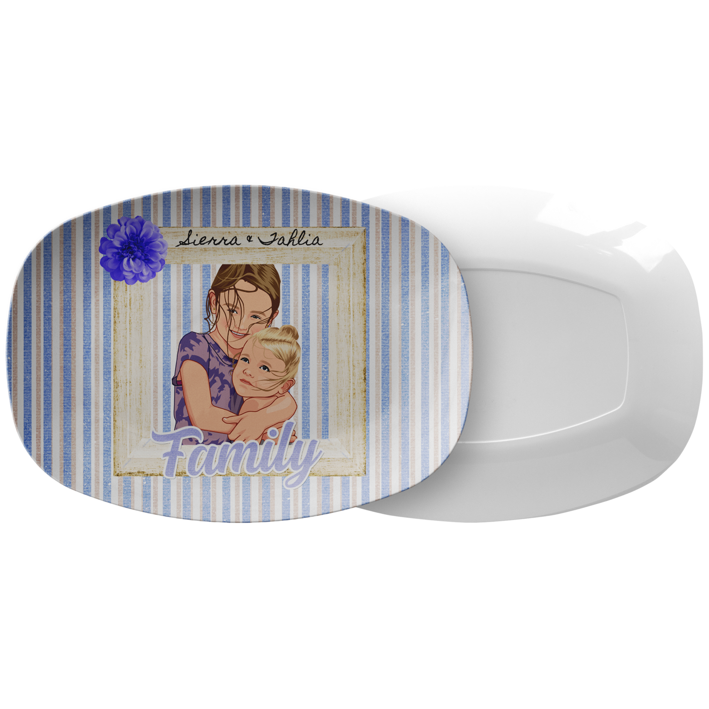 Family Children Cartoon Personalized Serving Platter