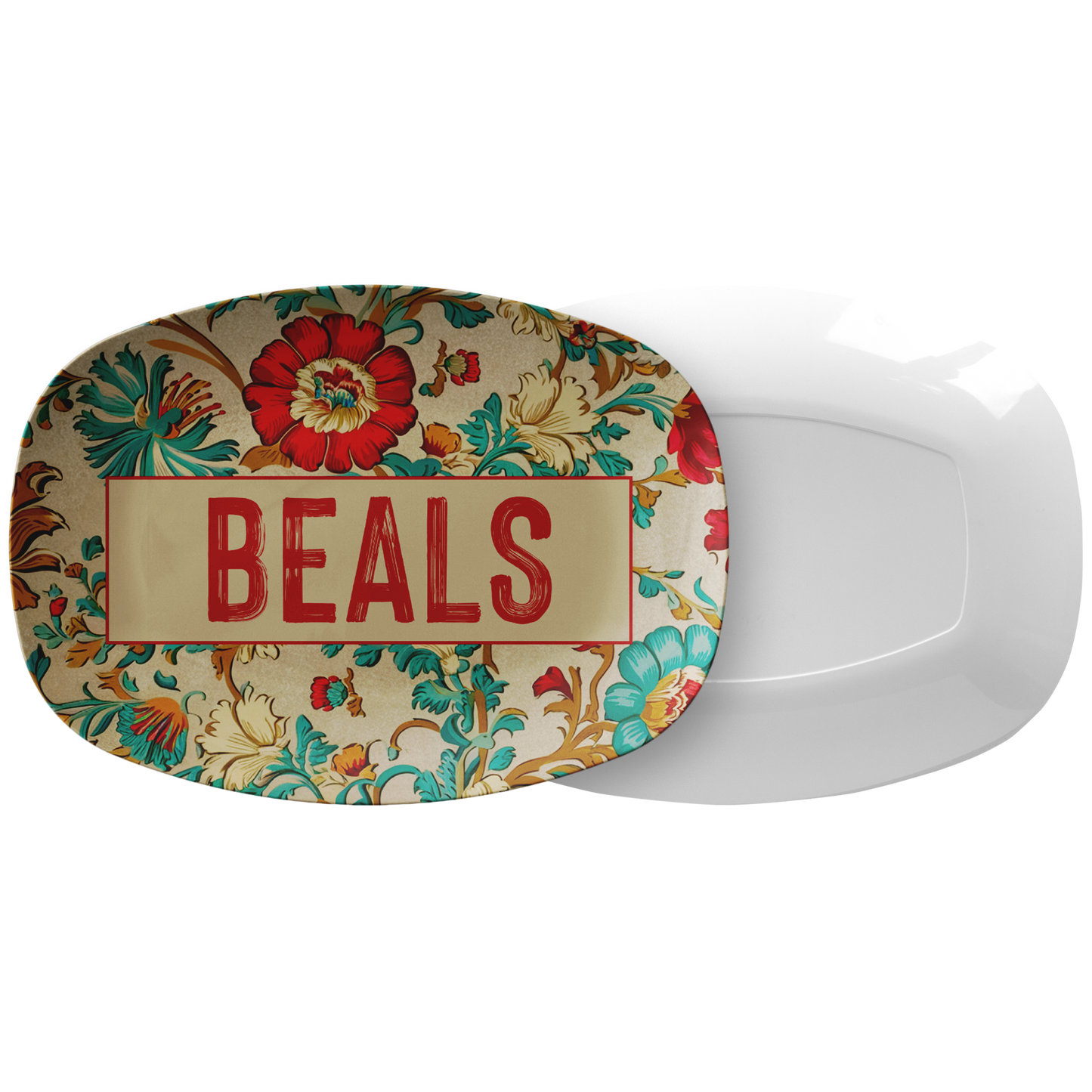 Timeless Floral Vintage Personalized Serving Platter