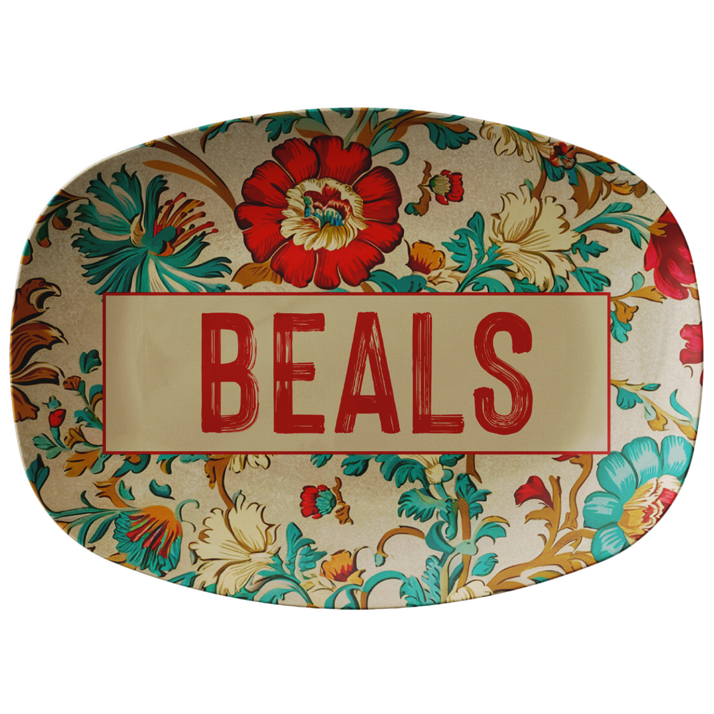 Timeless Floral Vintage Personalized Serving Platter