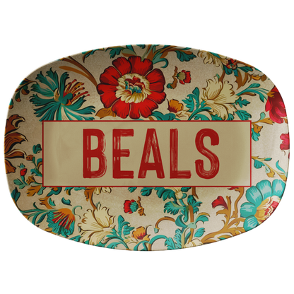 Timeless Floral Vintage Personalized Serving Platter