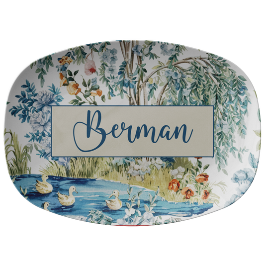 Blue Willow Tree Personalized Platter