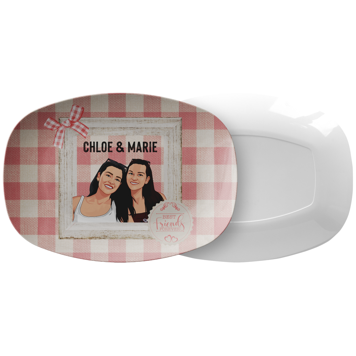 Best Friends Cartoon Personalized Serving Platter