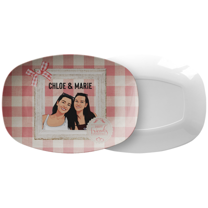 Best Friends Cartoon Personalized Serving Platter