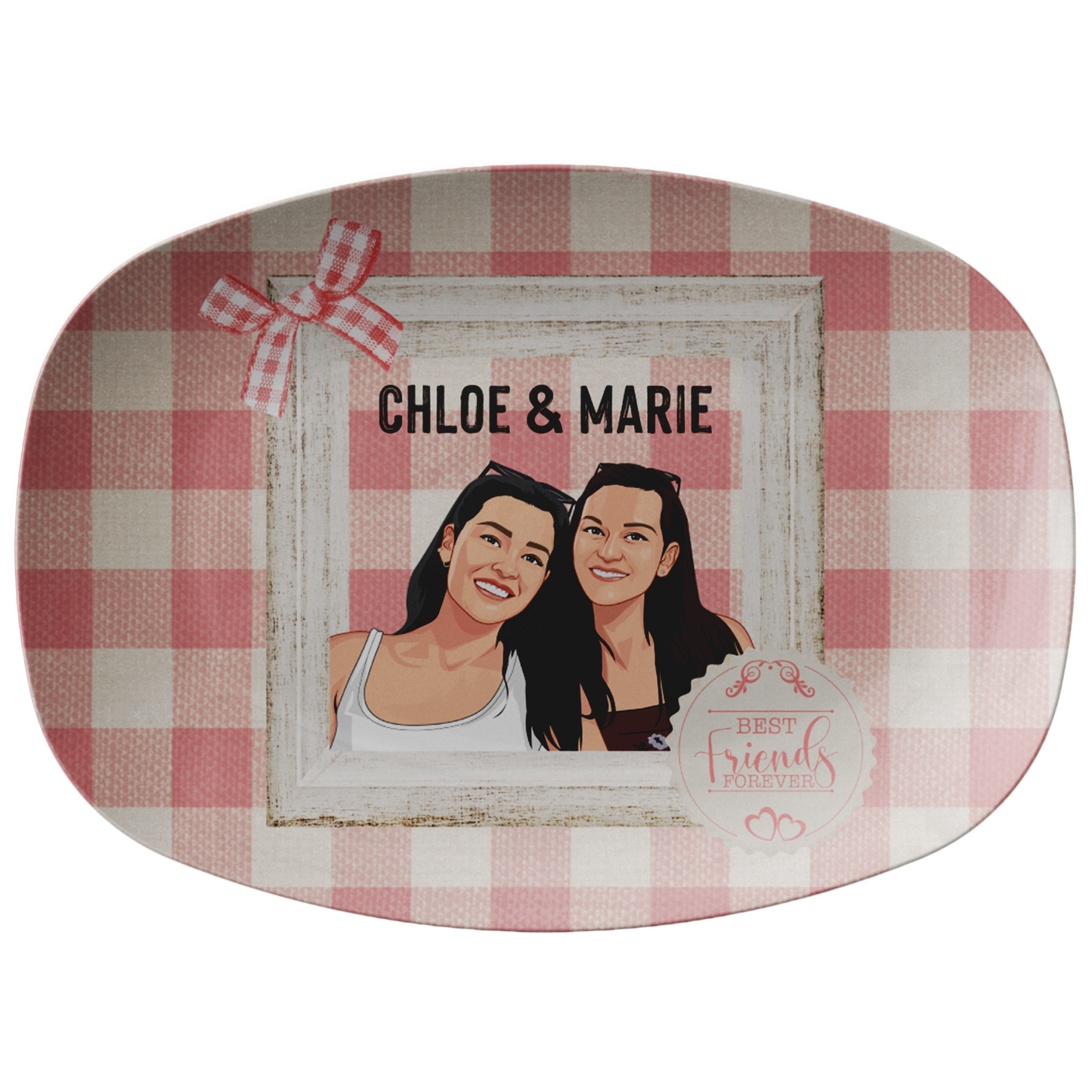 Best Friends Cartoon Personalized Serving Platter