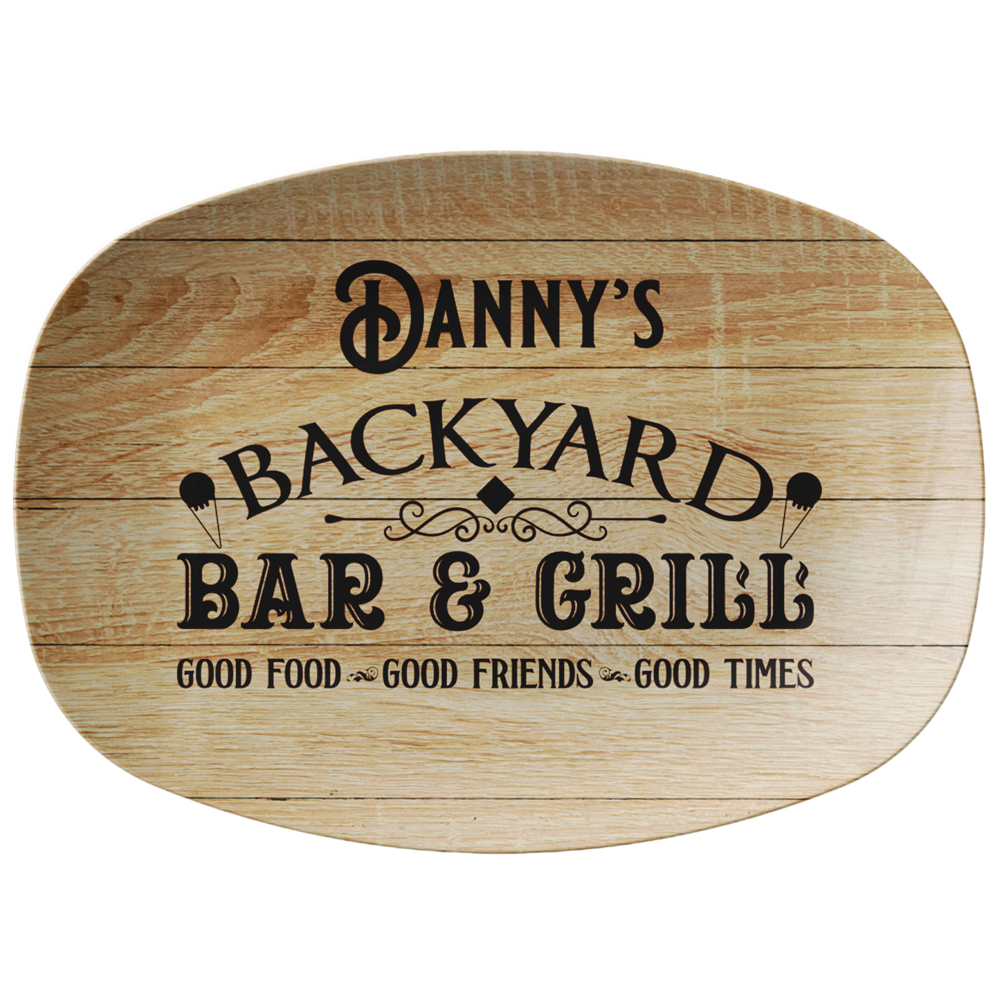 Backyard Bar and Grill BBQ Personalized Serving Platter