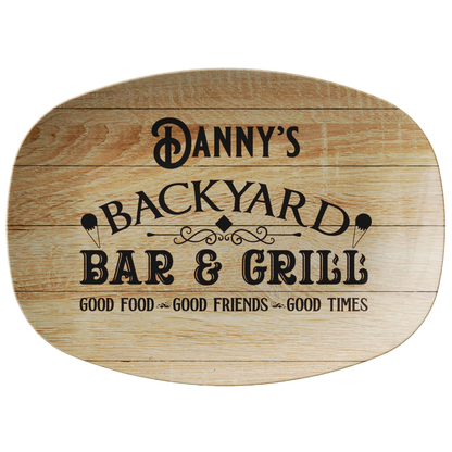 Backyard Bar and Grill BBQ Personalized Serving Platter