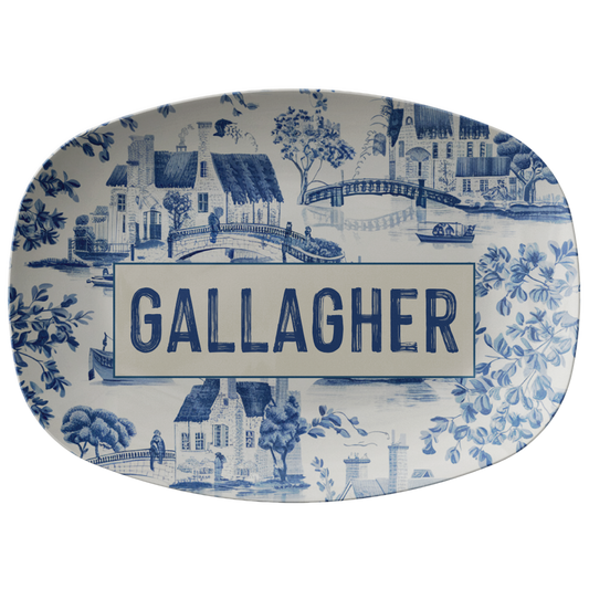 Blue Willow Personalized Serving Platter