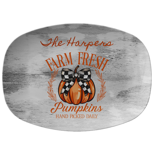 Halloween Farm Fresh Pumpkins Personalized Serving Platter