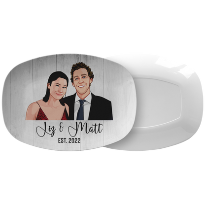 Couple Cartoon Personalized Serving Platter