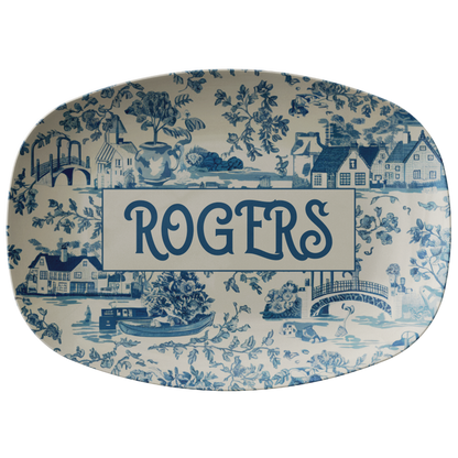 Blue Willow Personalized Serving Platter