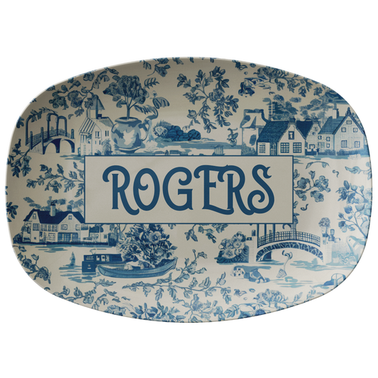 Blue Willow Personalized Serving Platter