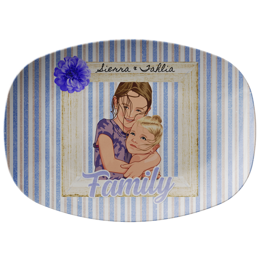 Family Children Cartoon Personalized Serving Platter