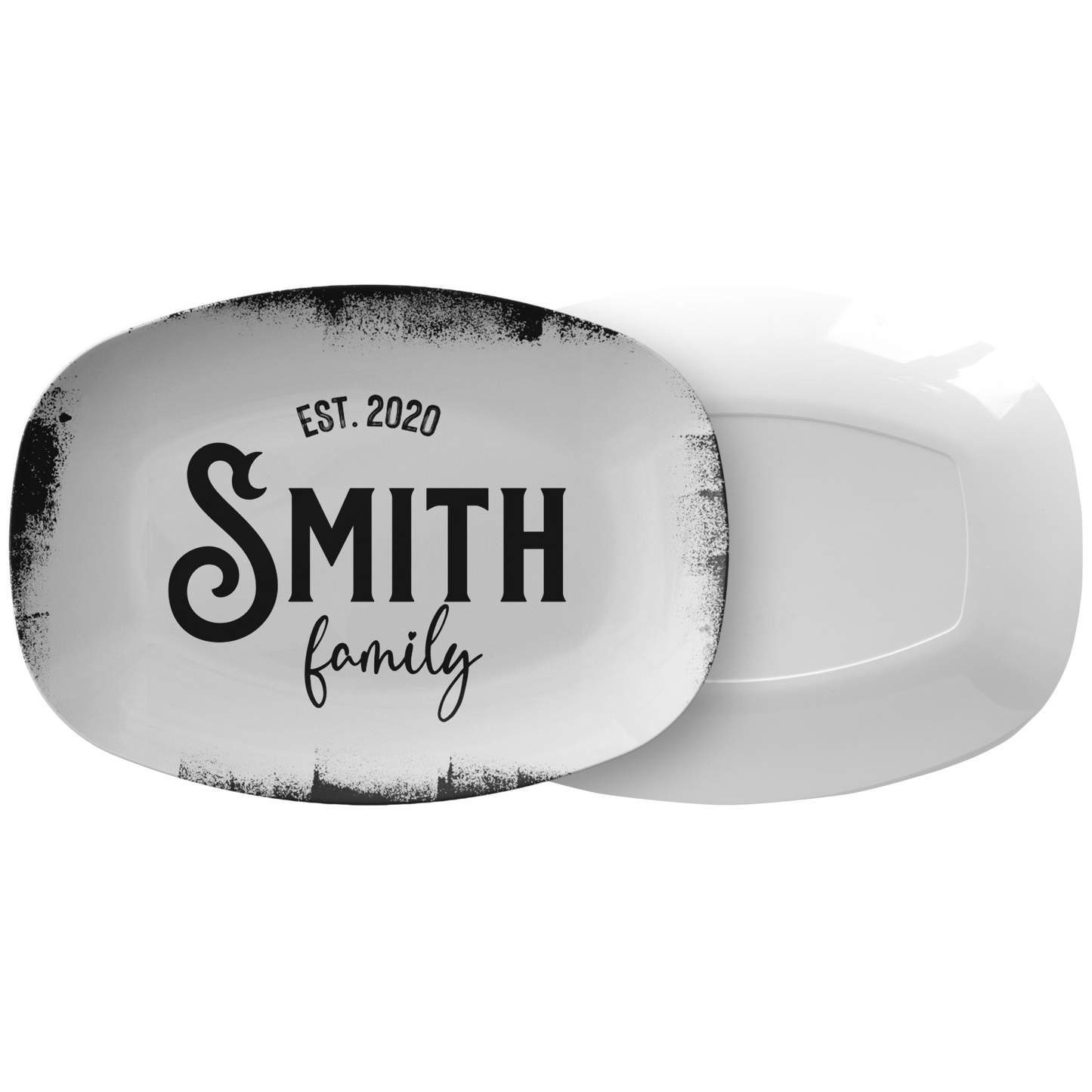 Black and White Personalized Serving Platter