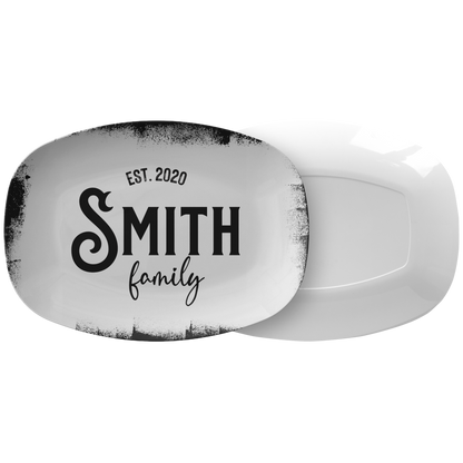 Black and White Personalized Serving Platter