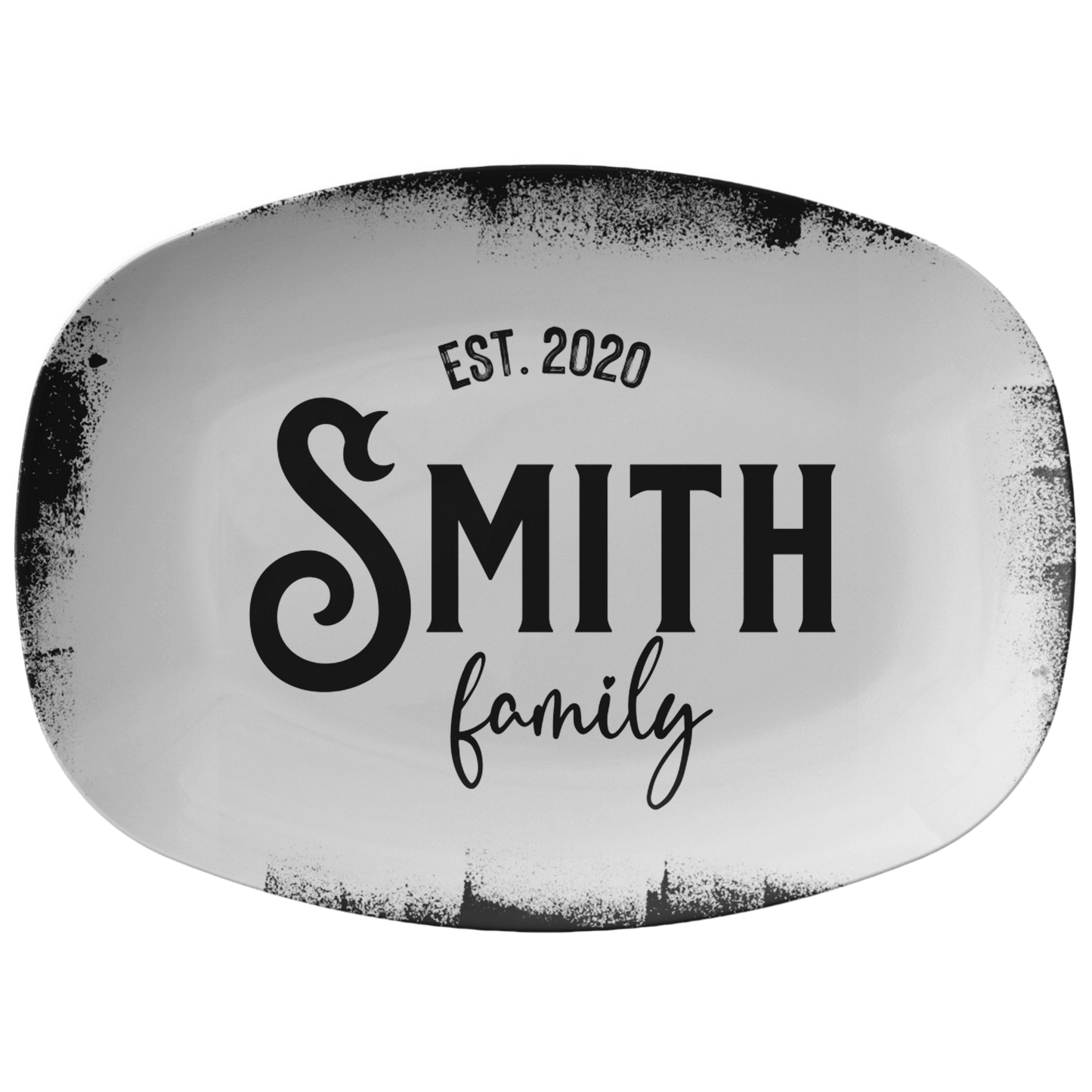 Black and White Personalized Serving Platter