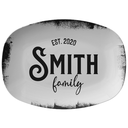 Black and White Personalized Serving Platter