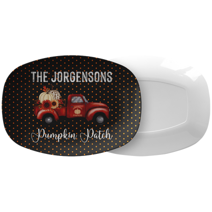 Halloween Farm Truck with Pumpkins Personalized Serving Platter