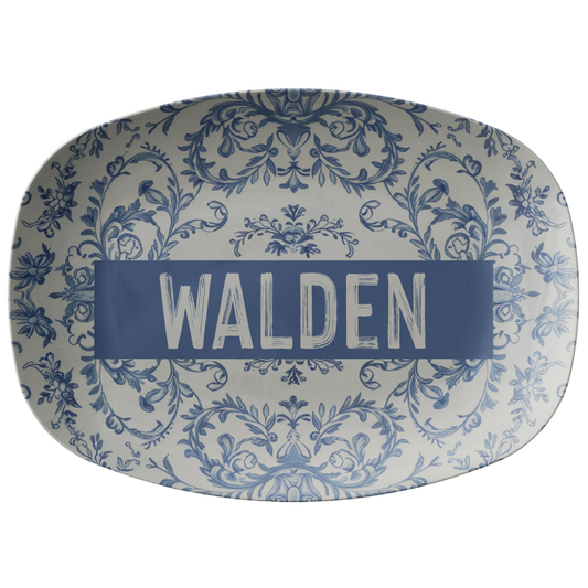 Blue Timeless Personalized Serving Platter