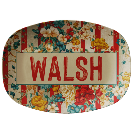 Floral Timeless Vintage Personalized Serving Platter